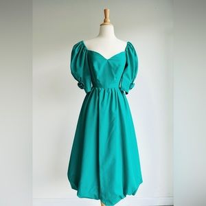 Vintage Teal Midi Dress